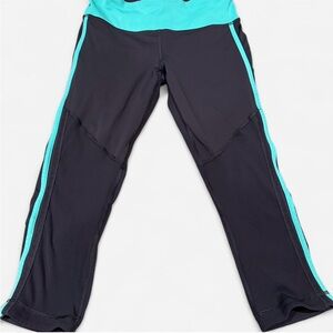 Lululemon Athletica Black and Teal Capris